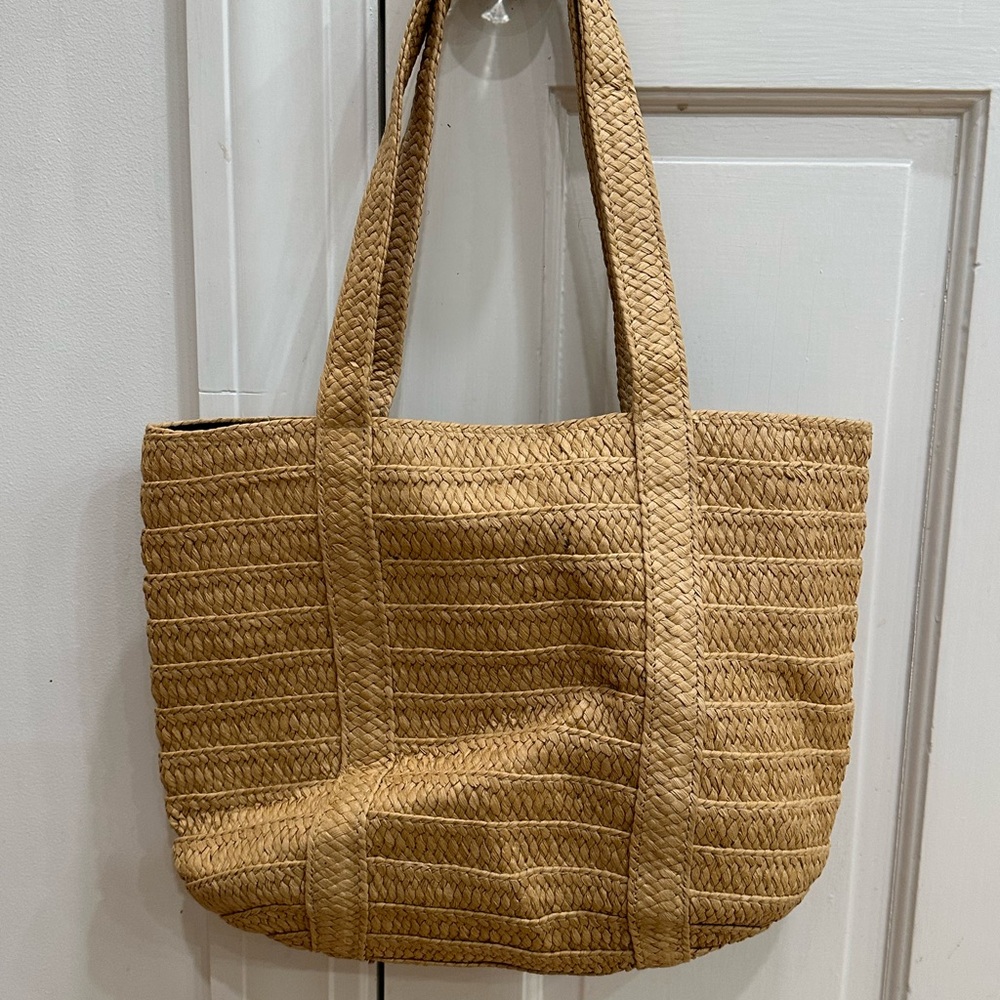 Draper James Elegant Tan Woven Tote Bag - Picture 6 of 7